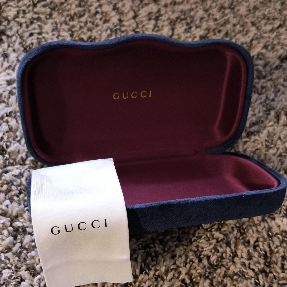 Gucci Blue and Burgundy Eyewear Case